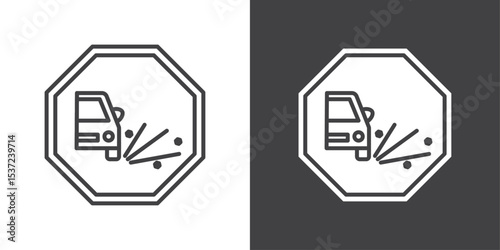 road chipping icon symbol illustration logo