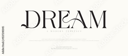 Modern luxury beauty font alphabet Dream logo. Typography beautiful minimal elegant classic letter serif fonts fashion wedding vintage retro logos. vector illustration
