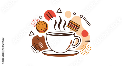 The Perfect Cozy Moments Enjoying Cup of Coffee Surrounded By Delicious Sweet Desserts