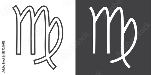 Virgo zodiac sign icon symbol illustration logo