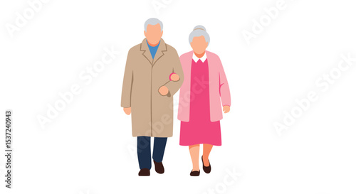 Elderly Couple Strolling Together Embracing The Joys of Golden Years Journey