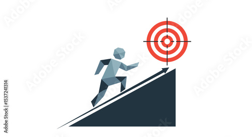 Personal Growth and Ambition Achieving Targets Stepping Up To The Next Level Of Success