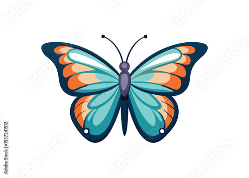 Butterfly set of different, colorful butterflies, vector isolated on white background
