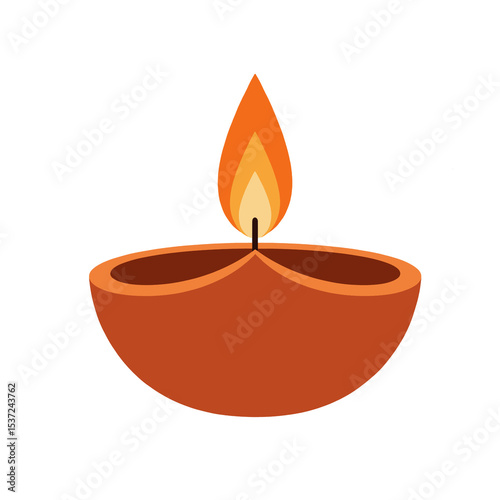  Diya oli lamp for festival celebration isolated on transparent background, png image 