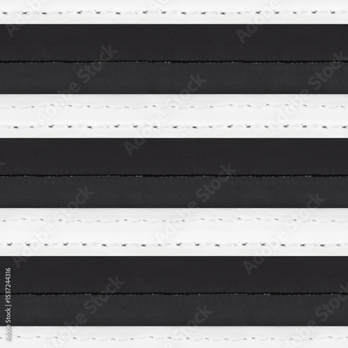 Seamless 4k photo texture material of black and white leather straps surface.