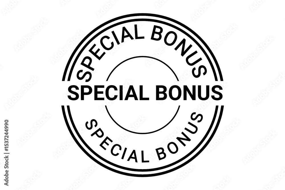 Fototapeta premium Black and White “Special Bonus” Banner Label – Promotional Tag Graphic Design