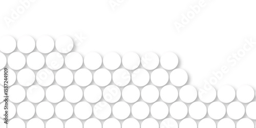 White tiles wall. round marble textures, ball tiles. Top view pavement circle block white texture with seamless patterns floor background. Air Bubble wrap texture background. Textured Background.