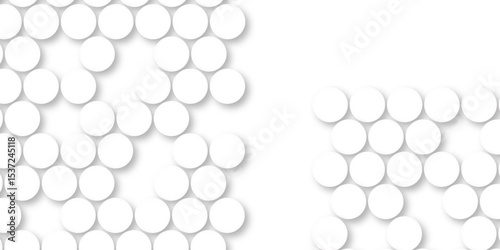 White tiles wall. round marble textures, ball tiles. Top view pavement circle block white texture with seamless patterns floor background. Air Bubble wrap texture background. Textured Background.