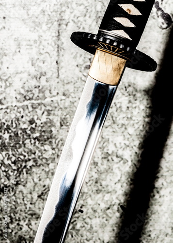 Close-up of a samurai sword