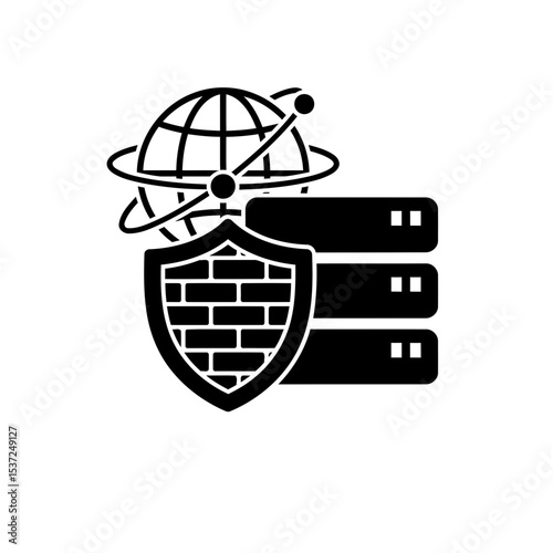 Elements representing firewall and data network