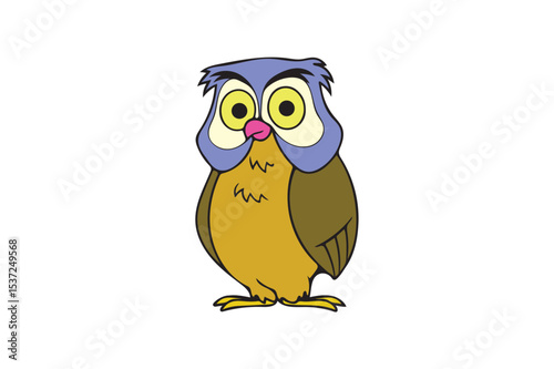 Owl vector icon silhouette illustration on white background.