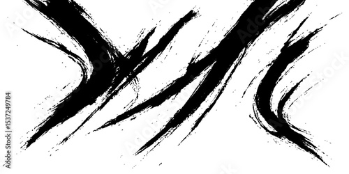 Black ink splatters form a grunge background with paint spray, creating a dirty blot texture for abstract design elements