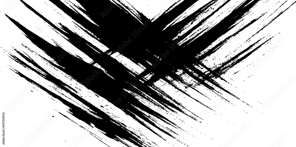 Black ink splatters form a grunge background with paint spray, creating a dirty blot texture for abstract design elements