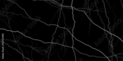 Lightning flash on black background. lightning in the night sky. Blue neon lightning bolt on plain black background from Generative. Powerful lightning bolt striking through ominous dark sky.