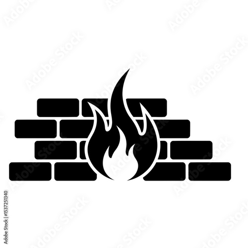 Elements representing firewall in black color