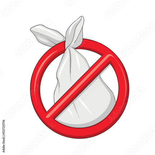 No plastic bag symbol sign with vector illustration design for environmental conservation