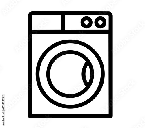 Modern Washing Machine with Control Panel, Temperature, Spin and Dry Settings, Detergent and Softener Compartments, Household Appliance, Laundry Equipment, Home Cleaning Technology