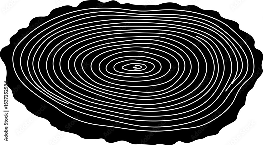 Fototapeta premium Tree rings wood texture growth rings tree stump cross section annual rings black and white vector art editable stock vector illustration