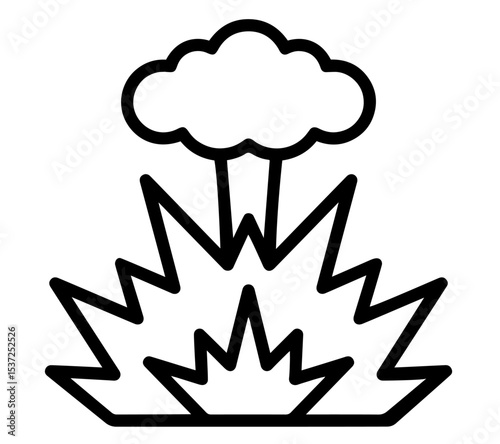 Nuclear Explosion Impact Site with Mushroom Cloud and Blast Waves, Atomic Bomb Detonation Scene, Nuclear Warfare, Catastrophic Destruction, Global Threat, Military Conflict, Radiation Hazard
