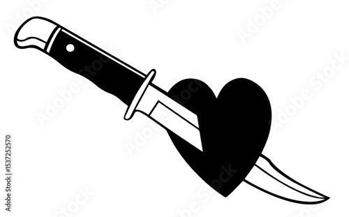Knife Piercing Heart, Betrayal and Emotional Pain, Broken Heart, Love Drama, Jealousy, Infidelity, Tragedy, Heartbreak, Loss and Despair Metaphor