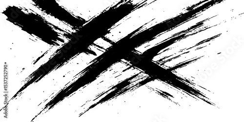 Grunge vector art: black ink splatter and paint texture illustration with a dirty border design element