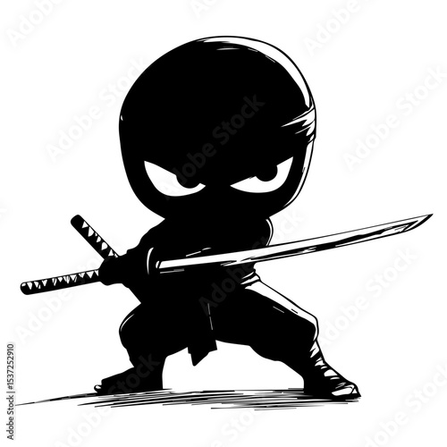 Ninja vector illustration isolated on transparent background