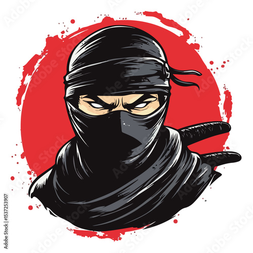 Ninja vector illustration isolated on transparent background