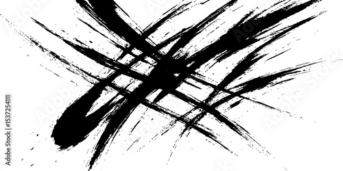 Black ink splatters form a grunge background with paint spray, creating a dirty blot texture for abstract design elements