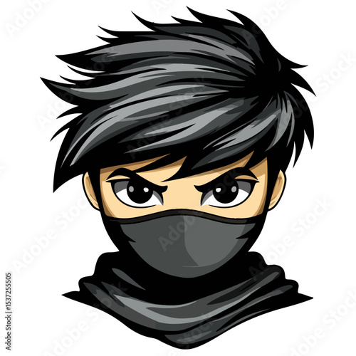 Ninja vector illustration isolated on transparent background