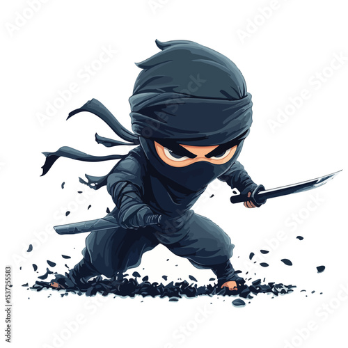 Ninja vector illustration isolated on transparent background