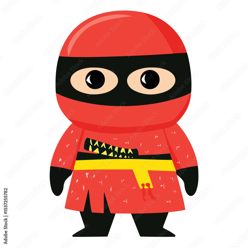 Obraz premium Ninja vector illustration isolated on transparent background
