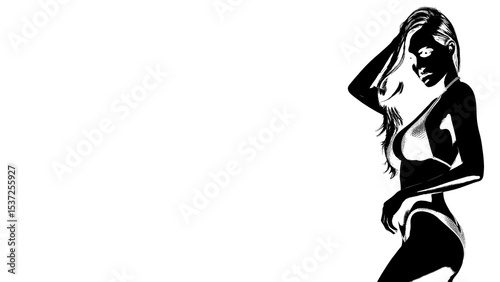 silhouette of a girl in a bikini