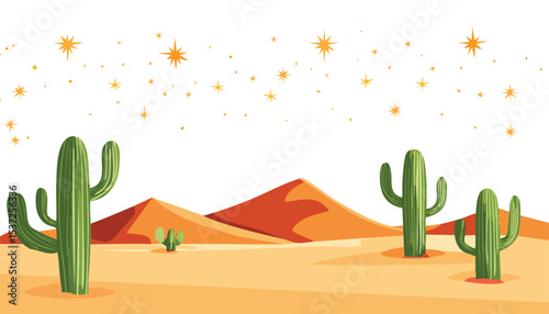 vector illustration of vector illustration of a winter landscape a landscape Art of Desert Dunes. desert landscape with sun vector illustration