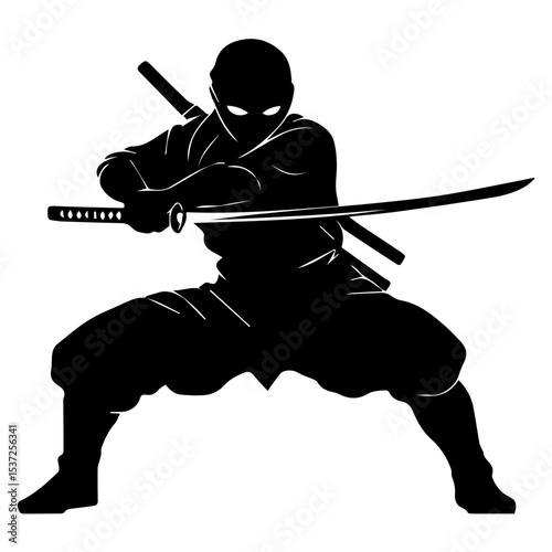 Ninja vector illustration isolated on transparent background