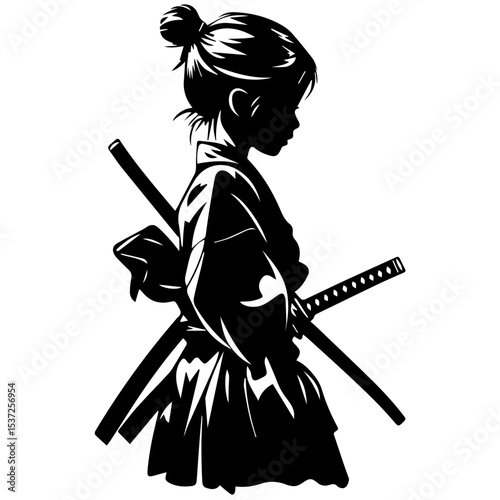 Ninja vector illustration isolated on transparent background