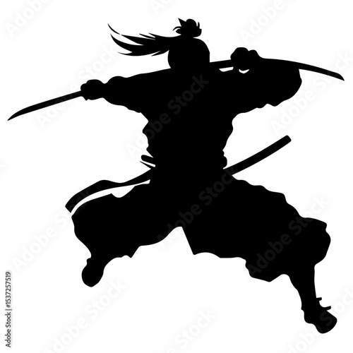 Ninja vector illustration isolated on transparent background