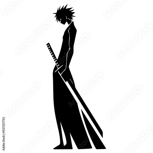 Ninja vector illustration isolated on transparent background