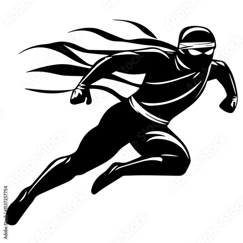 Ninja vector illustration isolated on transparent background