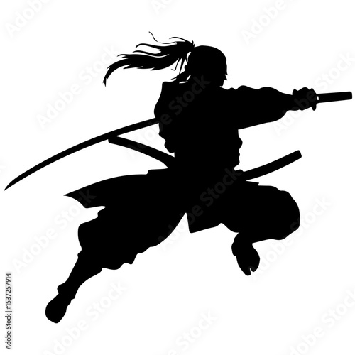 Ninja vector illustration isolated on transparent background