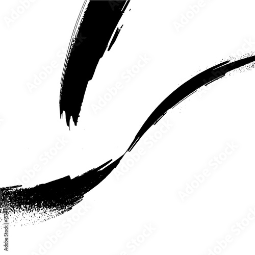 Grunge black paint brush strokes