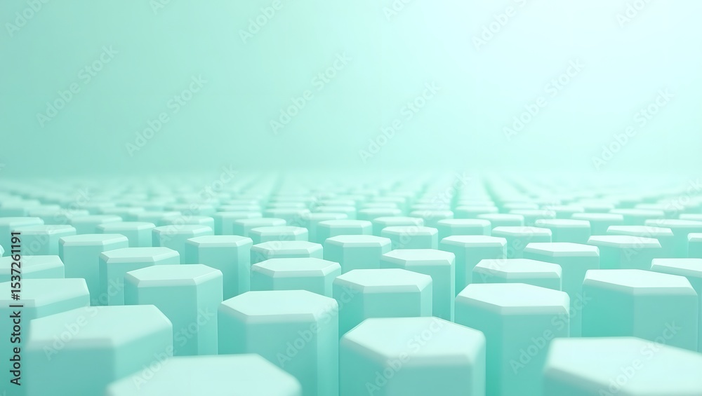 Abstract background with pastel green hexagonal columns Abstract background with pastel green hexagonal columns