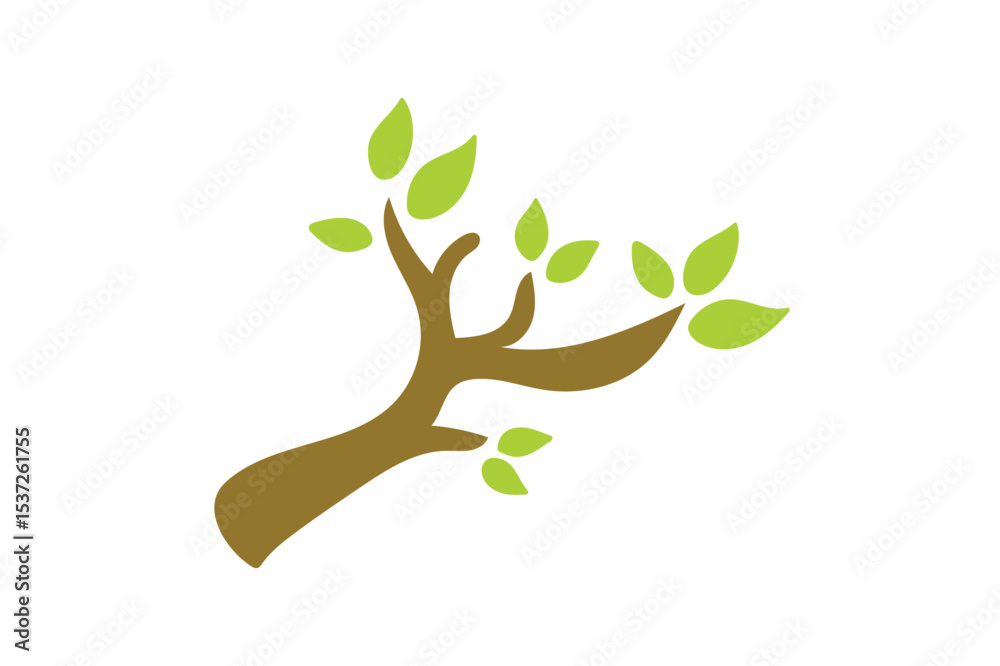 Obraz premium Tree branch vector illustration on white background.