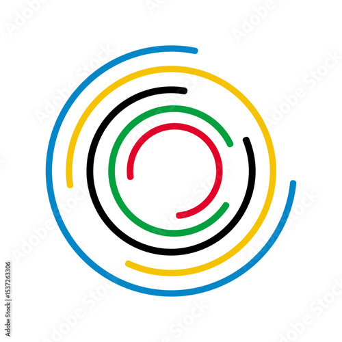 Frame with multi-colored lines. Abstract multicolor curly lines, sport concept, multicolor striped frame
