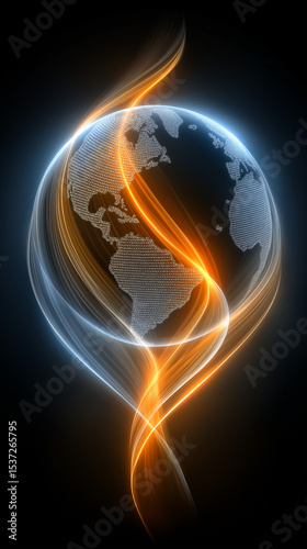 Global Nexus: An artistic rendering showcases planet earth at the heart of an ethereal, glowing energy flow.