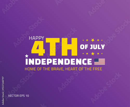 Bold Purple American Flag Independence Poster