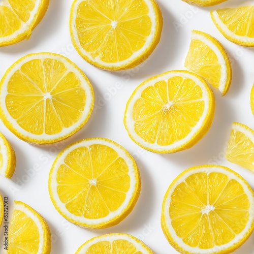 Lemon Slices Seamless Pattern Texture