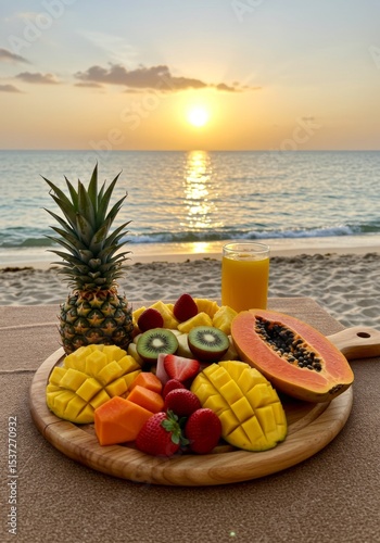 Tropical Fruit Platter at Sunset Beach