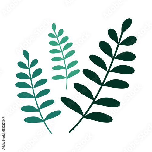 Leaves icon vector set, green leaves icon vectors in trendy flat style illustration isolated on white background.