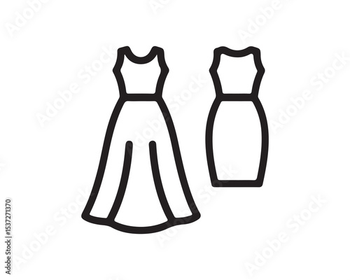 Dress icons long and short sleeveless