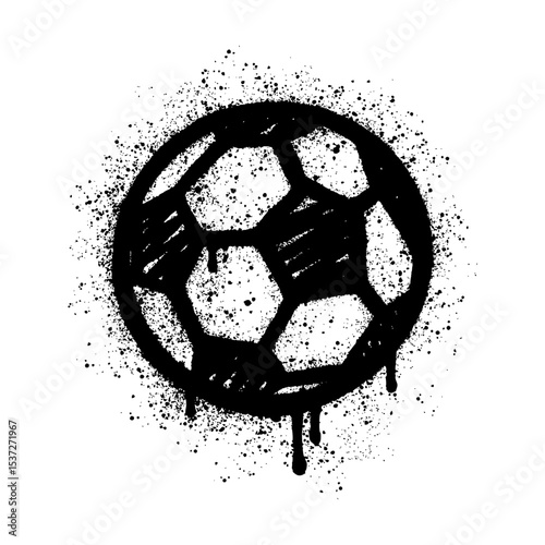 Hand painted soccer ball in graffiti style